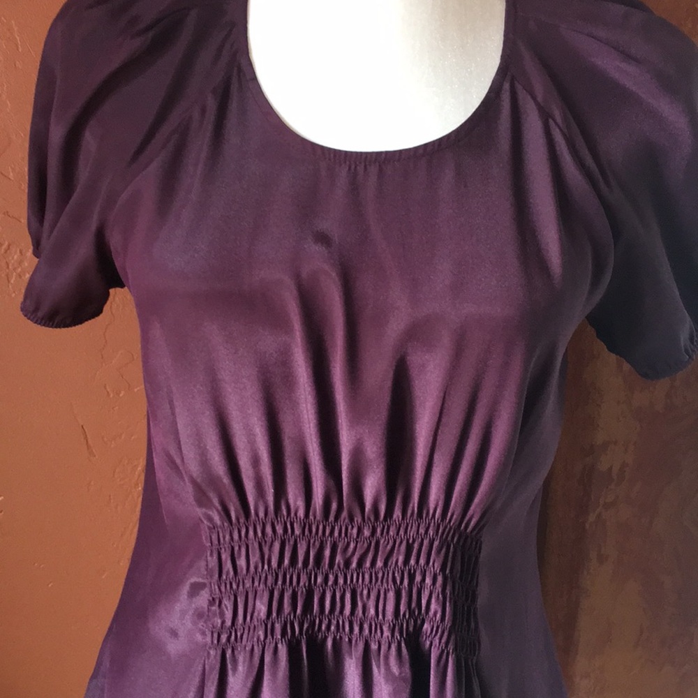 Daisy Fuentes Amethyst Smocked Waist Top - Picture 16 of 16
